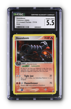 POKEMON 2005 Houndoom 7/115 Unseen Forces Holo - CGC 5.5 - Image 1