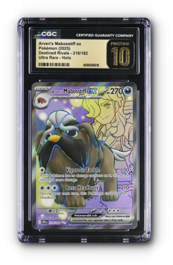 POKEMON Arven's Mabosstiff ex 218/182 Destined Rivals Holo - CGC PRISTINE 10 - Image 1