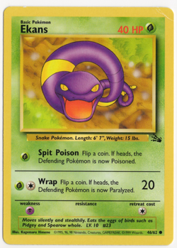 Ekans 46/62 Fossil Set Pokemon Card - Image 1
