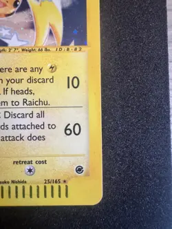 Raichu 25/165 Expedition Base Set Holo Rare Pokemon E Series Card TCG - Image 4