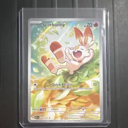 Pokemon Scorbunny 225/217 Full Art Holo Rare Fire Basic Card Scarlet & Violet - Image 1