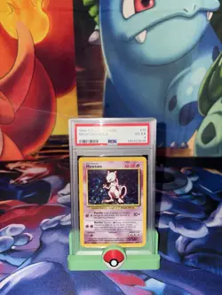 Pokemon TCG Mewtwo Holo Card 10/102 Base Set, PSA 4, 1999 - Image 1