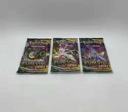 Pokemon TCG Sword & Shield Evolving Skies Factory Sealed Booster Pack Lot Of 3 - Image 1