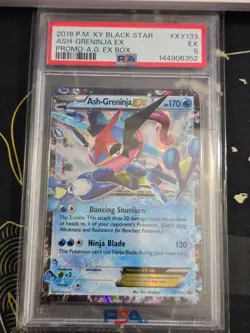 2016 POKEMON XY BLACK STAR PROMO ASH-GRENINJA EX BOX-TAG ASH-GRENINJA EX PSA 5 - Image 1