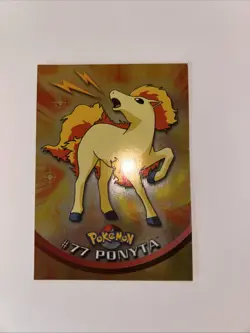 2000 Topps Pokemon TV Animation Edition Series 2 HOLO Foil Ponyta #77 BLUE LOGO - Image 2