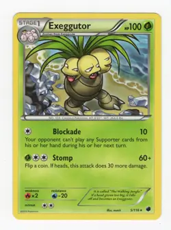 2013 Pokemon Exeggcute 4/116 & Exeggutor 5/116 Plasma Freeze Non-Holo LP - Image 3