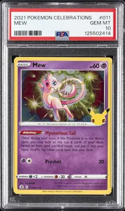 2021 POKEMON CELEBRATIONS #011 MEW PSA 10 - Image 1
