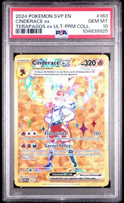 Pokemon TCG Cinderace EX Terapagos UPC Promo SVP 163 PSA 10 - Image 1