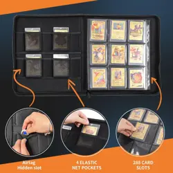 Trading Card Binder – PU Leather Toploader Binder with 288 Slots – 9 Pocket - Image 3