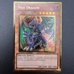 YuGiOh Vice Dragon GLD3-EN002 Gold Rare Limited Edition LP - Image 1