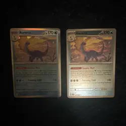 Pokemon TCG Sword & Shield Holo Card Lot Aurorus 2 Cards English - Image 1