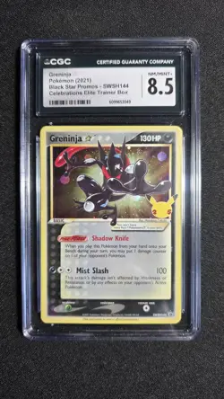 2021 Pokemon Greninja SWSH144 Promo CGC 8.5 NM‑MT+ Celebrations 25th Anniversary - Image 1