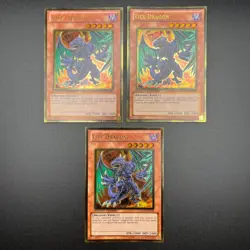 YuGiOh 3x Playset Vice Dragon GLD3-EN002 Gold Rare Limited Edition - Image 1