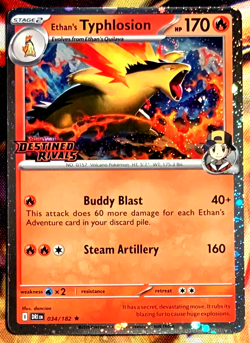 Pokemon Destined Rivals Ethan's Typhlosion Stamped Promo 34/182 - Image 1