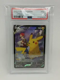 PSA 9 Pokemon PIkachu V 2022 Ultra Rare SWSH Lost Origin TG16/TG30 - Image 3