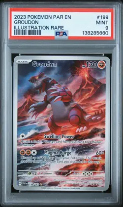 Groudon 199/182 Pokemon Paradox Rift Illustration Rare #199 MINT PSA 9 - Image 1