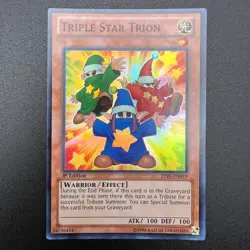 YuGiOh Triple Star Trion ZTIN-EN019 Super Rare 1st Edition NM - Image 1