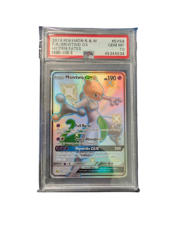 2019 POKEMON SUN & MOON HIDDEN FATES #SV59 FULL ART/MEWTWO GX PSA 10 - Image 1