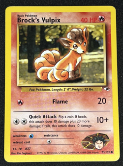 Brock's Vulpix 73/132 WOTC Gym Heroes - Non-Holo Common Pokemon Card LP - Image 1