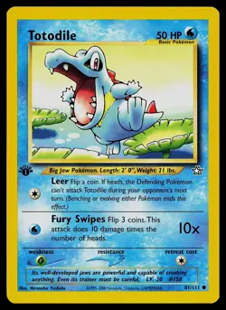 Pokemon Card - Totodile Neo Genesis 81/111 Common 1st Edition - Image 1