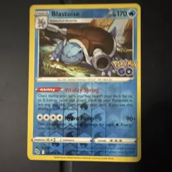 Pokemon Blastoise 017/078 Pokemon GO Holo Rare Reverse Holo 170HP English Card - Image 1