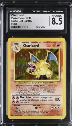 Charizard Base Set 8.5 CGC Pokemon Card - Image 1
