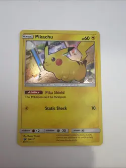Pokemon Pikachu TCG SM157 Black Star Promo Holo Card - Image 1