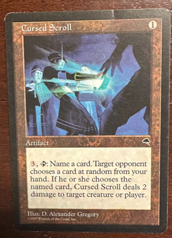 MTG Cursed Scroll Tempest EDH Legacy Reserved List light bend (lightly damaged) - Image 1