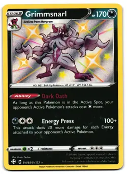 Grimmsnarl SV085/SV122 - Shining Fates Shiny Vault Pokemon TCG - M/LP Card - Image 1