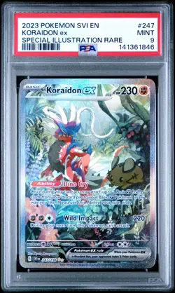 Pokemon PSA 9 Koraidon ex 247/198 Scarlet & Violet Base Set Holo SIR Mint - Image 1