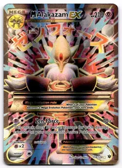 M Alakazam EX 118/124 Ultra Rare Fates Collide Pokemon Holo Heavily Played - Image 1
