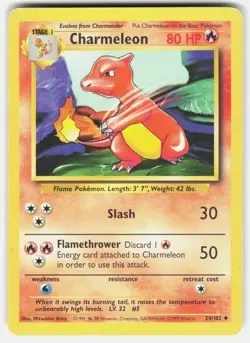 POKEMON CHARMELEON 24 BASE SET UNLIMITED MP - Image 1