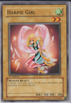 SD8-EN004 Harpie Girl Common 1st Edition NM Yugioh Card - Image 1