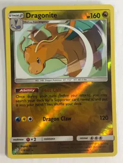 Pokemon TCG Team Up Reverse Holographic Dragonite 119/181 Near Mint - Image 1