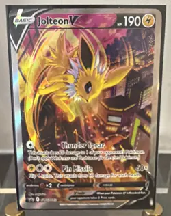 Pokemon TCG Jolteon V Full Art Holo Promo SWSH183 Sword & Shield HP 190 - Image 1