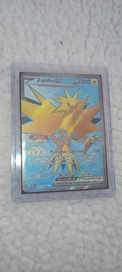 Pokemon Zapdos ex Ultra Rare Full Art Holo 192/165 Scarlet & Violet 151 200 HP - Image 4