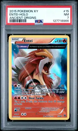 2015 Pokemon Xy Ancient Origins Entei #15 Ancient Origins PSA 7 Holo New Cert - Image 1