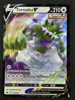 Pokemon Tornadus V 124/198 Swsh06: Chilling Reign Ultra Rare Holo Full Art 210HP - Image 1