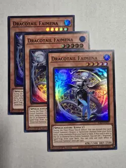 Yugioh! 3x Dracotail Faimena RA05-EN035 Super Rare 1st Ed NM - Image 1