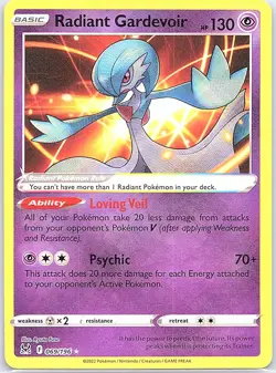 Radiant Gardevoir 069/196 SWSH11: Lost Origin - Pokemon Card - NM - Image 1