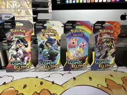 EMPTY Cosmic Eclipse Sleeved Booster Pack Art Set NO CARDS For Display Pokemon - Image 1