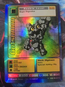 Digimon Gotsumon ST-23S Holo Foil Bandai Digimon Card 1999 Vintage Rare LP - Image 1