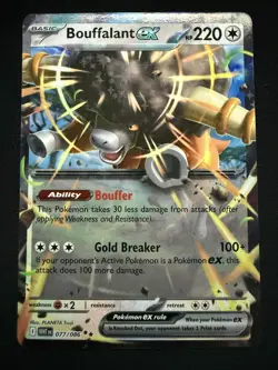 Bouffalant ex 077/086 SV White Flare Double Rare Holo Pokemon TCG Card NM - Image 1