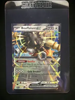 Bouffalant ex 077/086 SV White Flare Double Rare Holo Pokemon TCG Card NM - Image 5
