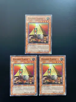 Yugioh Pyramid Turtle SD2-EN005 1st Edition Common Damaged X3 - Image 1