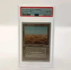 PSA GRADED 8 - 1994 Magic The Gathering Scrubland Revised Edition Card - Image 1