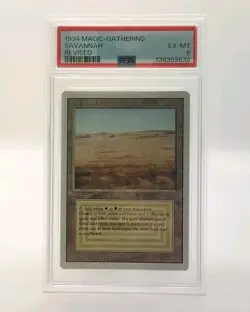 PSA GRADED 6 - 1994 Magic The Gathering Revised Edition Savannah Card - Image 1