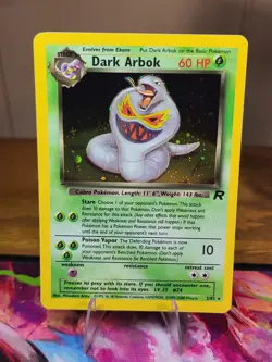 Arbok 2/82 Team Rocket Holo Error Card "23000" Date Vintage Pokemon TCG - Image 1