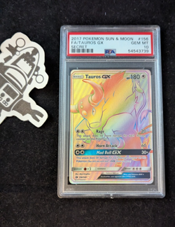2017 Pokemon Sun & Moon Tauros GX #156 Full Art Secret Rare Holo PSA 10 GEM MT - Image 1