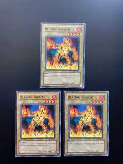 Yugioh Blazing Inpachi SD3-EN003 1st Edition Common Damaged X3 - Image 1